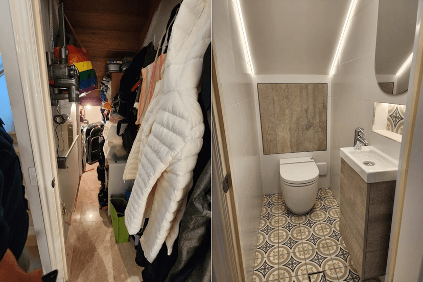 Under-Staircase Luxury Powder Room Transformation